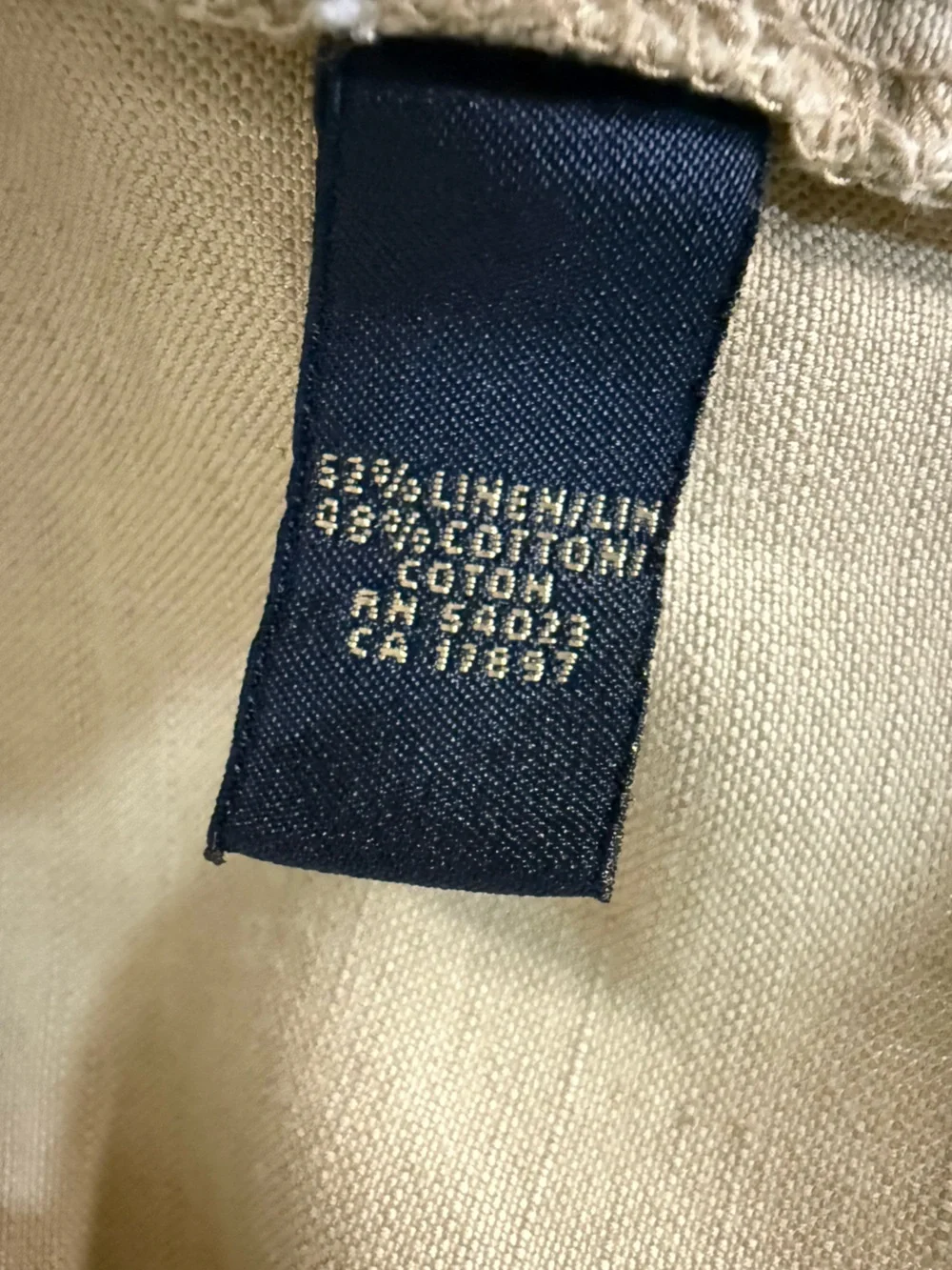 Banana Republic Linen Cotton Drawstring Pants Men’s 38x30 Khaki Straight Leg